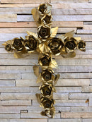 Cruz Decorativa Floral em Metalon