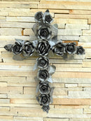 Cruz Decorativa Floral em Metalon