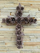 Cruz Decorativa Floral em Metalon